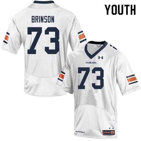 Youth #73 Gabe Brinson Auburn Tigers College Football Jerseys Sale-White